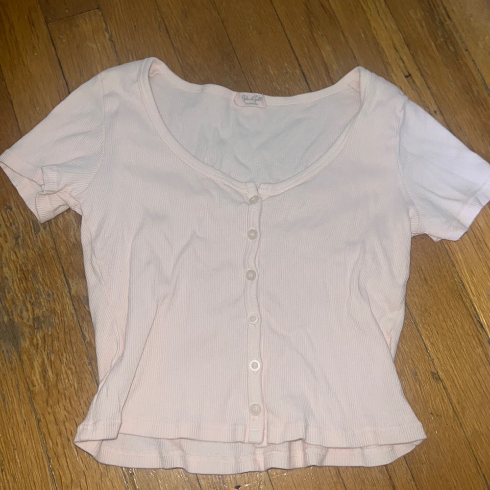 BRANDY MELVILLE JOHN GALT ZELLY TOP BABY PINK